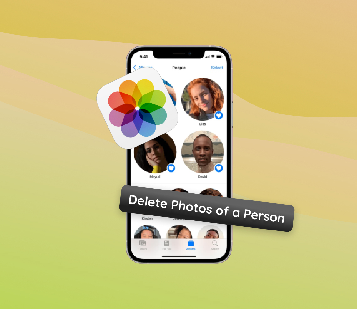 delete all photos of one person on iphone